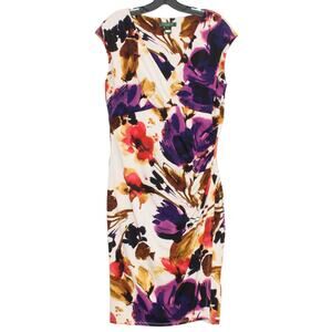Lauren Ralph Lauren Dress Faux Wrap Cottagecore Academia Romantic Goth Floral 14